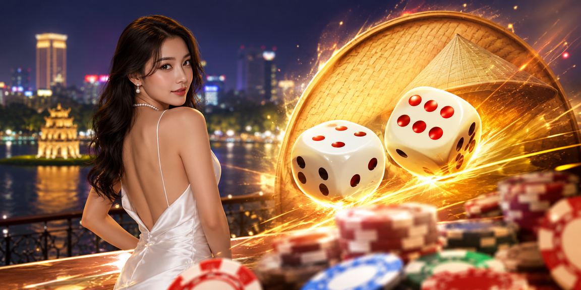 Người chơi tài xỉu tại Hà Nội với nón lá truyền thống trong không gian giải trí