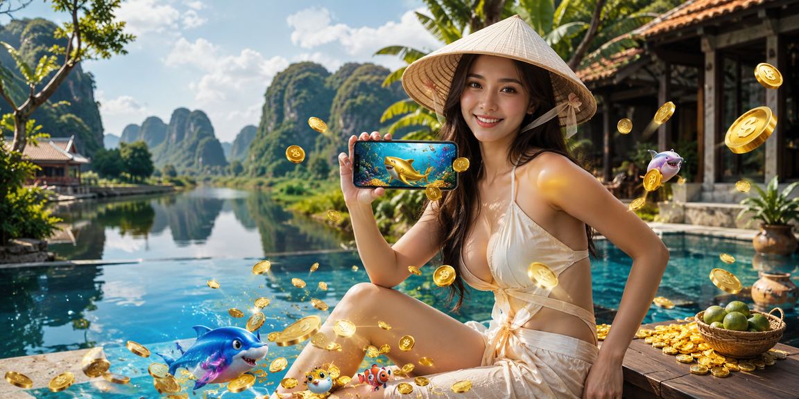 Người dùng tại Ninh Bình dùng điện thoại kiểm tra ưu đãi casino với nón lá truyền thống